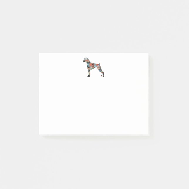 Post-it® Boxer Chien Oreilles naturelles Geo Silhouette Pla (Devant)
