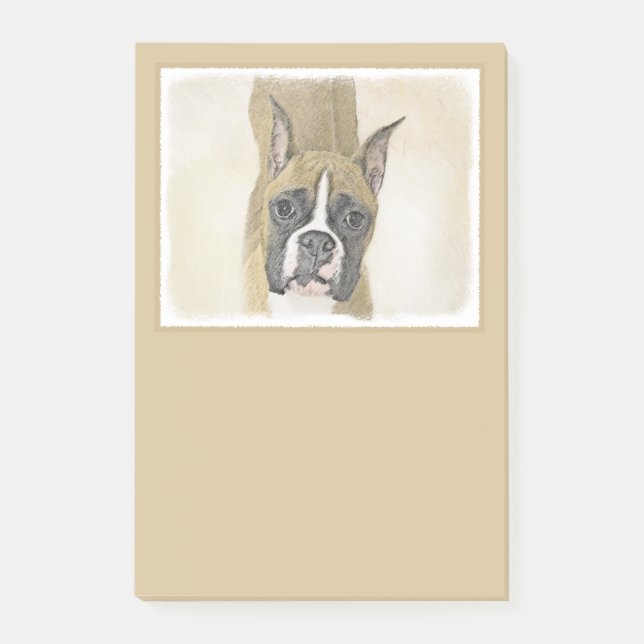 Post-it® Boxer Peinture - Cute Original Chien Art (Devant)