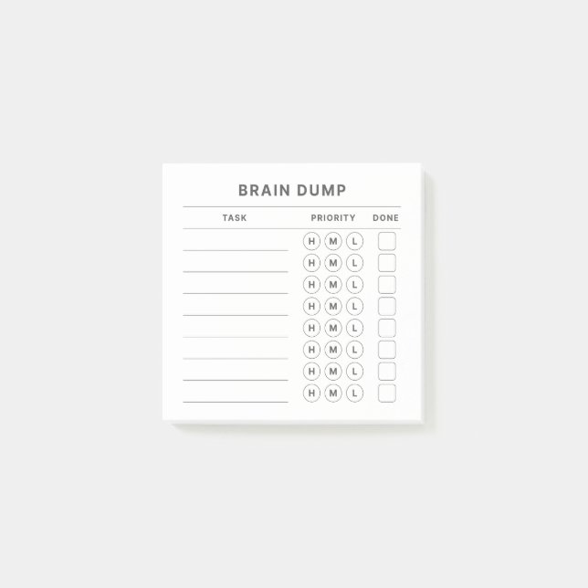 Post-it® Brain Dump Get It Done Priority Organisateur (Devant)