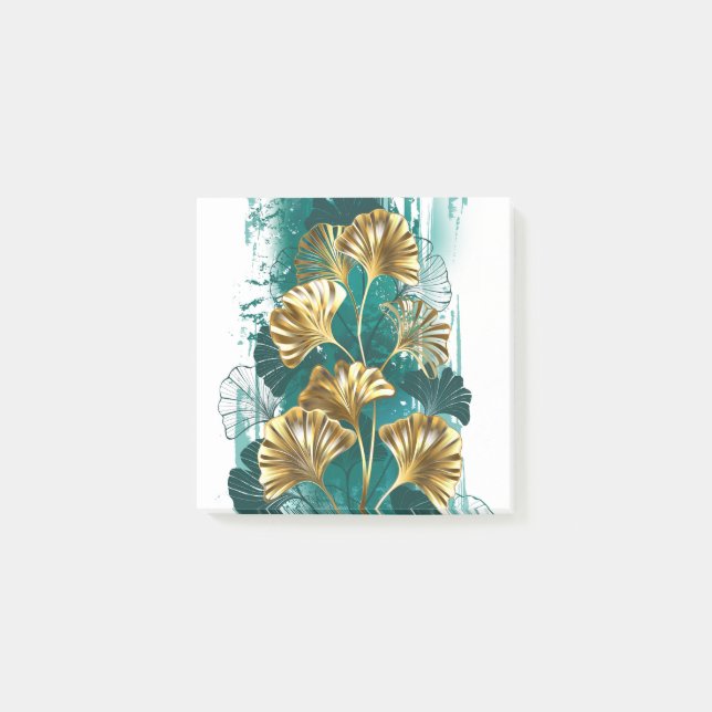 Post-it® Branche avec Feuilles d'or Ginko Biloba (Devant)