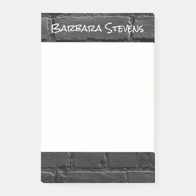 Post-it® Brick noir et blanc 4x6 Notes (Devant)
