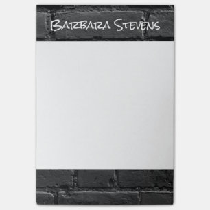 Post-it® Brick noir et blanc 4x6 Notes