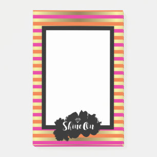 Post-it® Briller Sur Orange Rose & Faux Gold Metallic