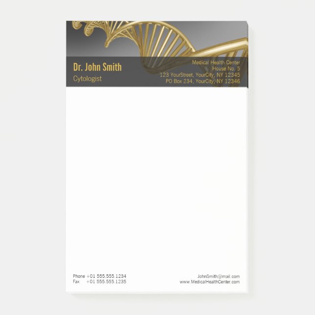 Post-it® Brin d'ADN Or Médical Luxe Professionnel (Devant)
