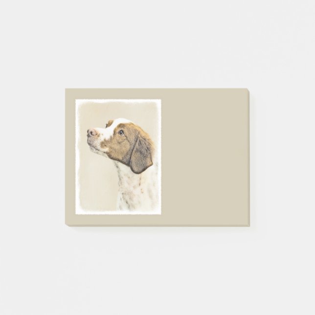 Post-it® Brittany Peinture - Cute Original Chien Art (Devant)