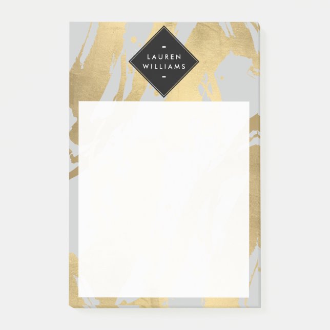 Post-it® Brochures Edgy Faux Gold sur Grey (Devant)