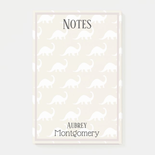 Post-it® Brontosaurus blanc tendance Dinosaures Personnalis (Devant)