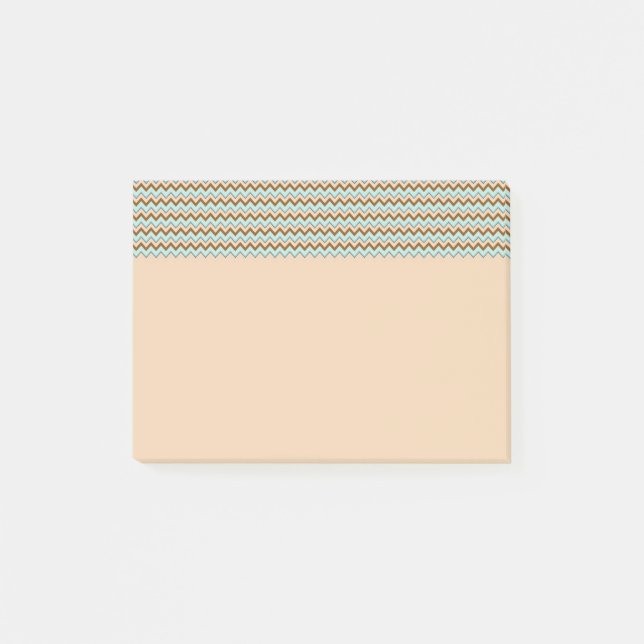 Post-it® Brown et Turquoise Zigzag Chevron (Devant)