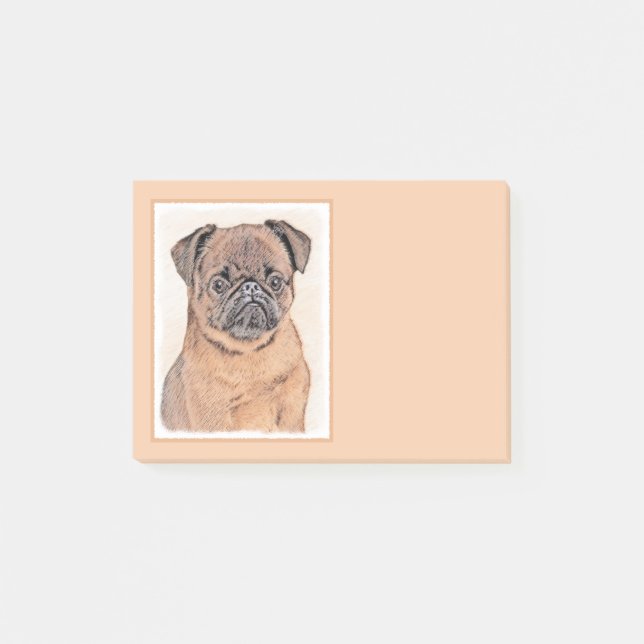 Post-it® Bruxelles Griffon Smooth Painting Original Chien A (Devant)