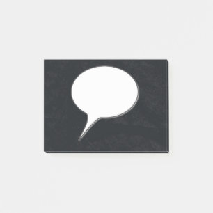 Post-it® Bubble de discussion blanche et noire Nom personna