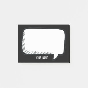 Post-it® Bubble drôle de White Talk sur le nom noir person