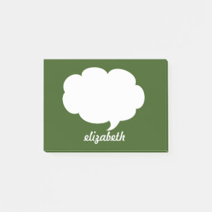 Post-it® Bubble Parler Vert et Blanc Nom personnalisé