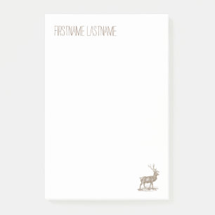 Post-it® Buck Mule Deer Corner Letterpress Style