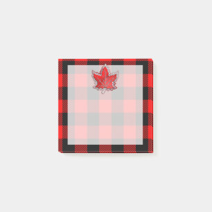 Post-it® Buffalo Check Feuille d'érable rouge et noire