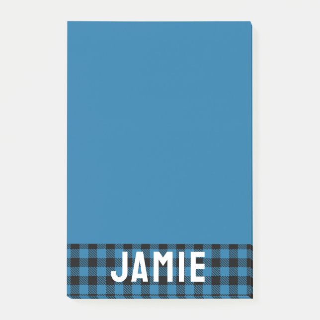 Post-it® Buffle bleu profond Vérifier le nom blanc (Devant)