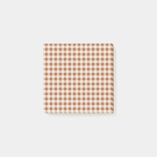 Post-it® Buffle Brown beige Plaid Rappels rustiques (Devant)