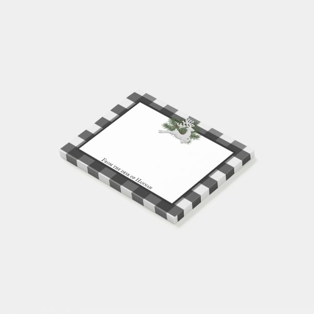 Post-it® Buffle de rennes Plaid personnalisé (Incliné)