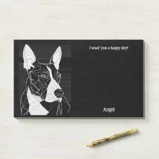 Post-it® Bull Terrier Art Abstrait Nom du chien