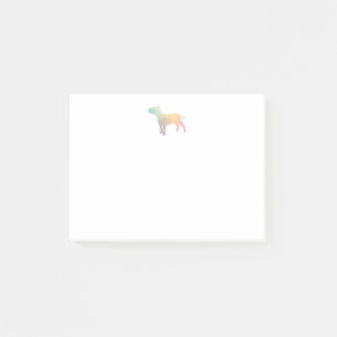 Post-it® Bull Terrier Geometric Pattern Silhouette Pastel