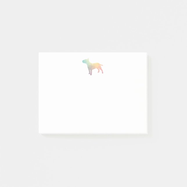 Post-it® Bull Terrier Geometric Pattern Silhouette Pastel (Devant)