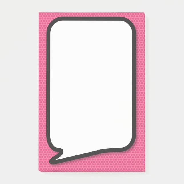 Post-it® Bulle de bande dessinée drôle rose (Devant)