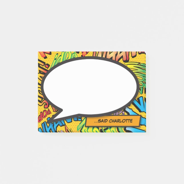 Post-it® Bulle de bande dessinée personnalisée pour s'amuse (Devant)