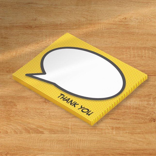 Post-it® Bulle de bande dessinée Pop Art Merci (Comic Book Pop Art Speech Bubble Thank You Post-it Notes)