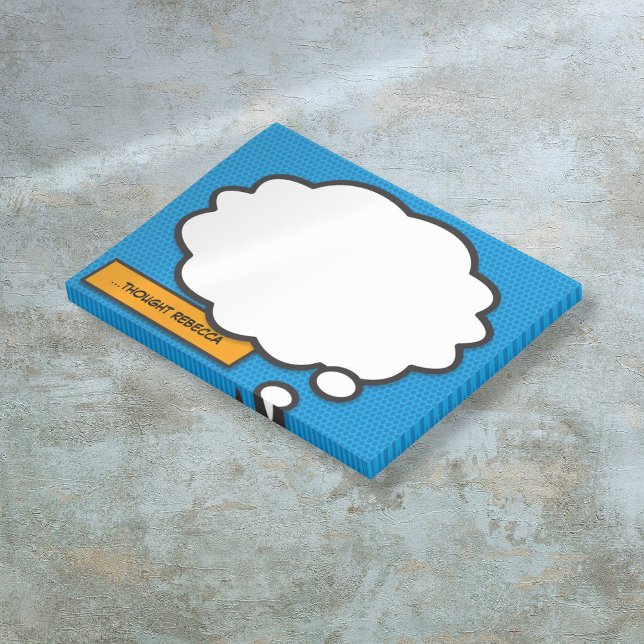 Post-it® Bulle de bande dessinée tendance personnalisée (Personalized Trendy Comic Book Think Bubble Post-it Notes)