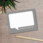Post-it® Bulle de charbon et de parler blanc Nom personnali<br><div class="desc">Un dessin humoristique délicieux pour que vous puissiez envoyer des messages. Si vous devez ajuster l'illustration,  cliquez sur le bouton customiser et apporter des modifications.</div>