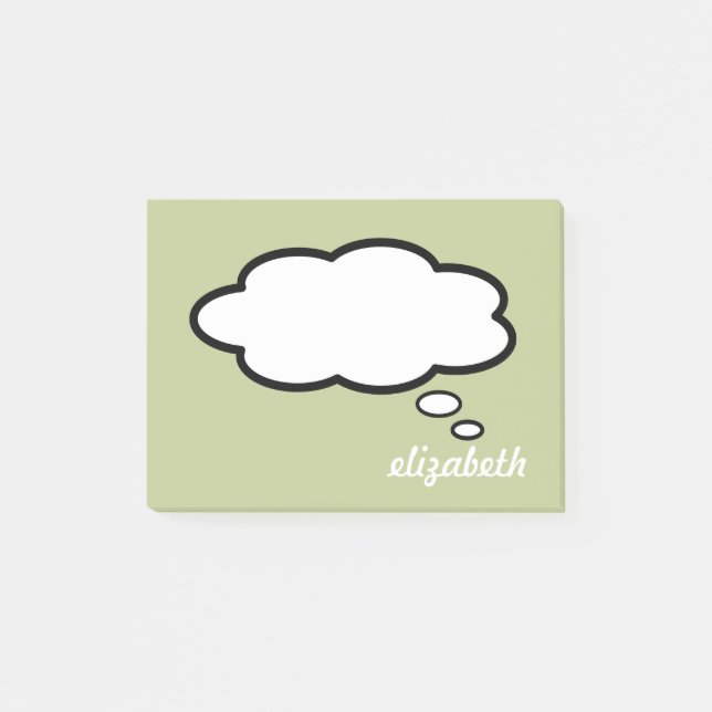 Post-it® Bulle de dialogue avec nom personnalisé (Devant)