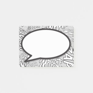 Post-it® Bulle de dialogue de bande dessinée simple en noir