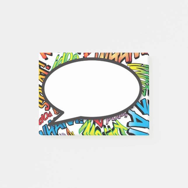 Post-it® Bulle de dialogue de Pop Art de bande dessinée (Devant)