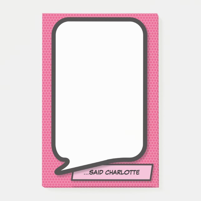 Post-it® Bulle de dialogue moderne et amusante personnalisé (Devant)
