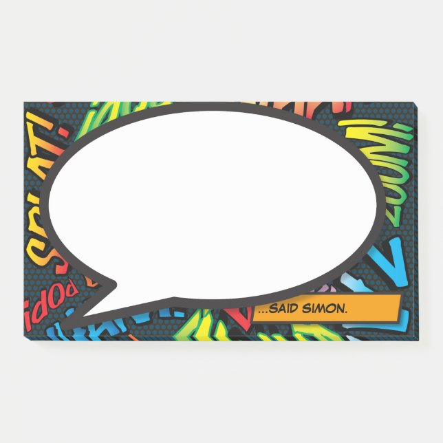 Post-it® Bulle de dialogue moderne personnalisée fun bande  (Devant)