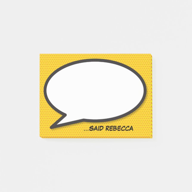 Post-it® Bulle de dialogue personnalisée Bande dessinée Pop (Devant)