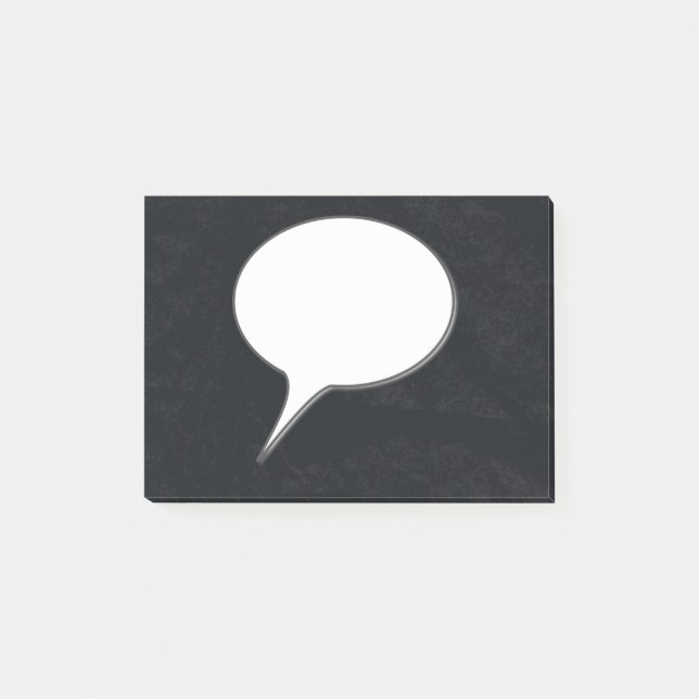 Post-it® Bulle de discussion blanche et noire nom personnal (Devant)