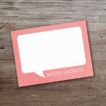 Post-it® Bulle de discussion corail et blanc Nom personnali<br><div class="desc">Un design de dessin animé pour vous d'envoyer des messages. Si vous devez ajuster l'illustration,  cliquez sur le bouton customiser et apporter des modifications.</div>