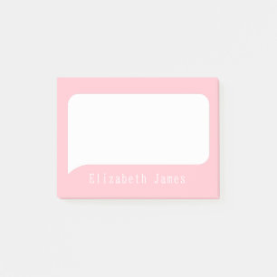 Post-it® Bulle de discussion personnalisée rose et blanc mi
