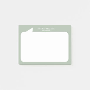 Post-it® Bulle de discussion verte et blanche Nom personnal