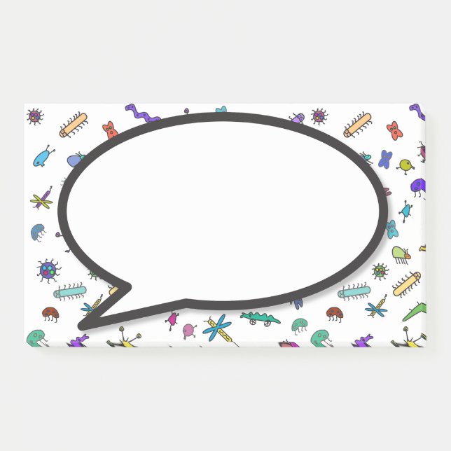 Post-it® Bulle de parole Mini Bugs et Mini Beasts (Devant)