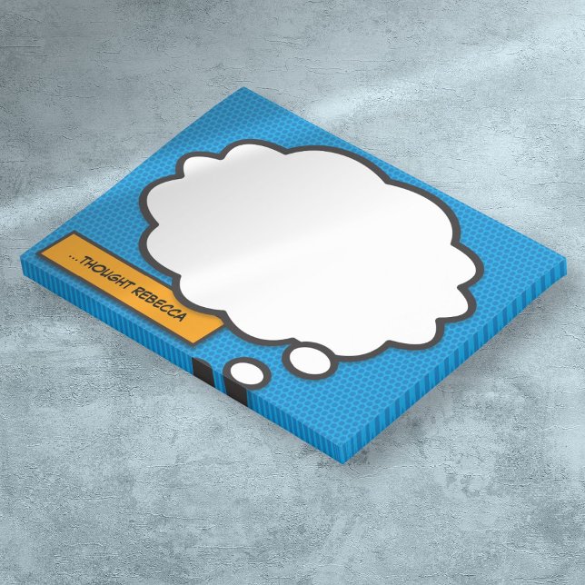 Post-it® Bulle de pensée de bande dessinée personnalisée mo (Modern Personalized Comic Book Think Bubble Post-it Notes)