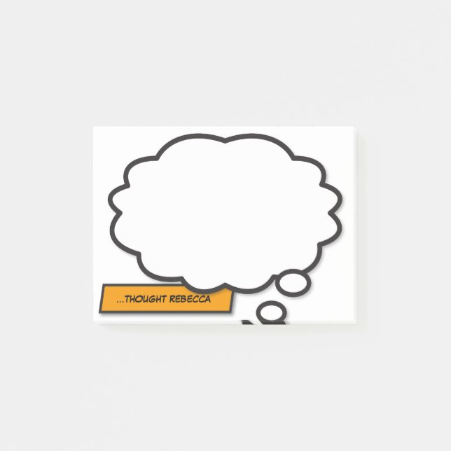 Post-it® Bulle de pensée de nom personnalisé Fun Bande dess (Devant)