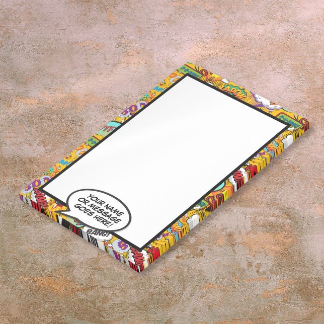Post-it® Bulle de texte de bande dessinée amusante Nom Mess (Fun Comic Book Speech Bubble Name Message Post-it Notes)