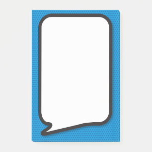 Post-it® Bulle de texte de bande dessinée bleue simple et a