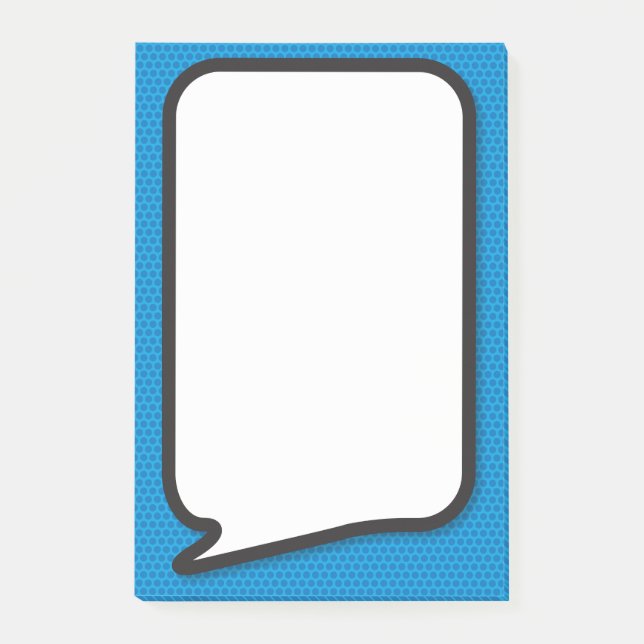 Post-it® Bulle de texte de bande dessinée bleue simple et a (Devant)