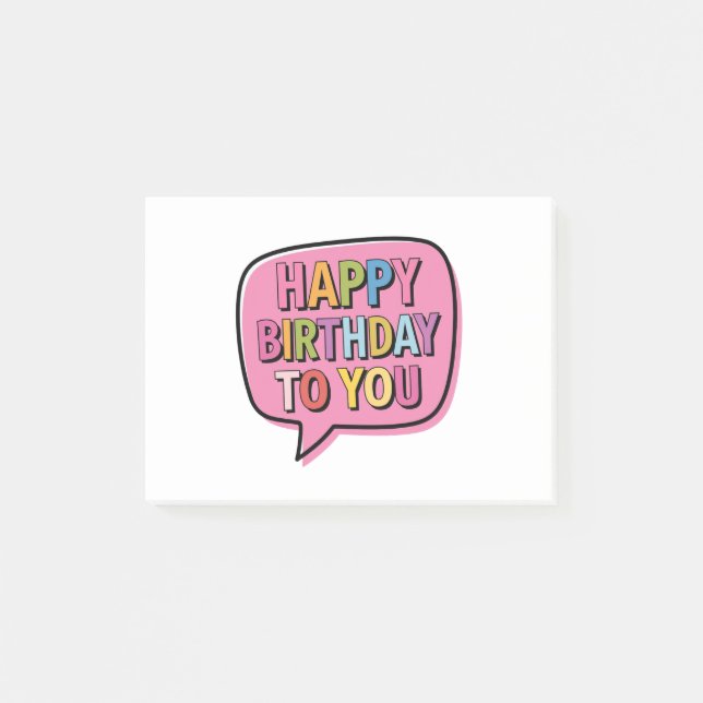 Post-it® Bulle Joyeux Anniversaire (Devant)