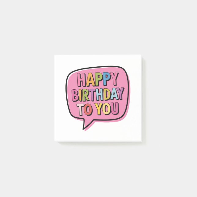 Post-it® Bulle Joyeux Anniversaire (Devant)
