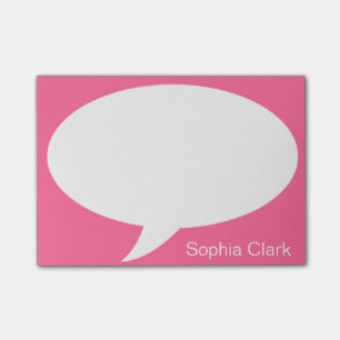Post-it® Bulle rose d'entretien arrondie personnalisée