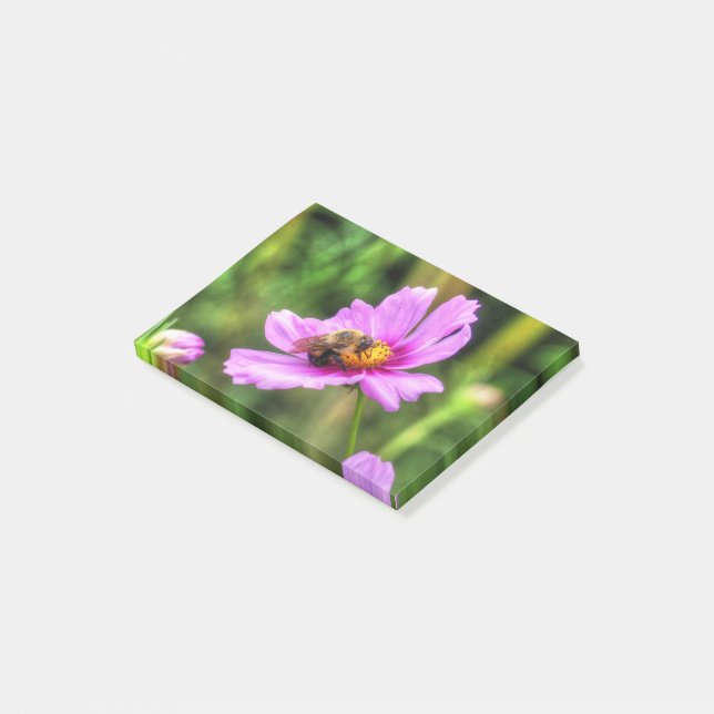 Post-it® Bumble Bee on Pink Cosmos (Incliné)