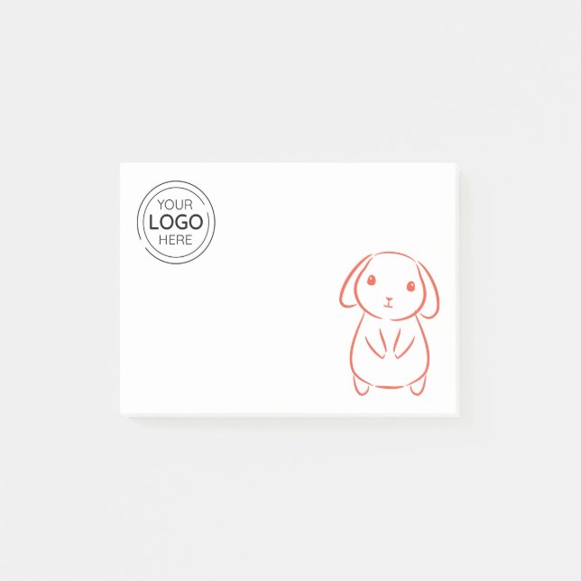 Post-it® Bunny du logo d'entreprise personnalisé (Devant)